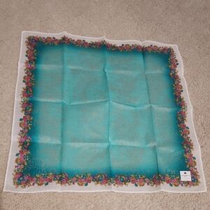 Ungaro Paris Turquoise Floral Scarf